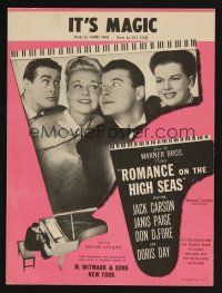 9p447 ROMANCE ON THE HIGH SEAS sheet music '48 1st Doris Day, Jack Carson, Janis Page, It's Magic!