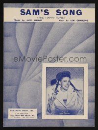 9p450 SAM'S SONG sheet music '50 Elliott & Quadling, portrait of wacky Judy Canova!