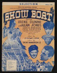 9p461 SHOW BOAT sheet music '36 Irene Dunne, Paul Robeson & cast, directed by James Whale!