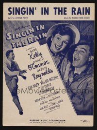 9p466 SINGIN' IN THE RAIN sheet music '52 Gene Kelly, Donald O'Connor, Debbie Reynolds, classic!
