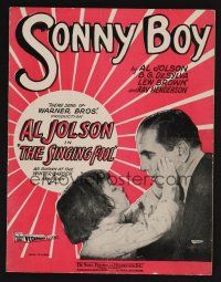9p468 SINGING FOOL sheet music '28 Davey Lee with Al Jolson, Sonny Boy!