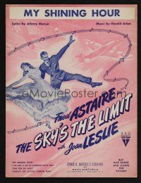 9p470 SKY'S THE LIMIT sheet music '43 Fred Astaire, Joan Leslie, My Shining Hour!