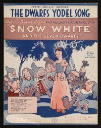 9p477 SNOW WHITE & THE SEVEN DWARFS sheet music '37 Walt Disney classic, The Dwarfs' Yodel Song!