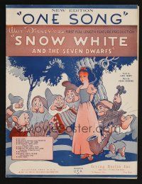9p471 SNOW WHITE & THE SEVEN DWARFS sheet music '37 Disney animated fantasy classic, One Song!