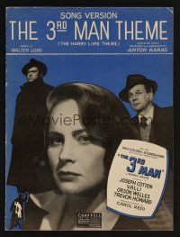9p509 THIRD MAN song version sheet music '49 Orson Welles, Cotten & Valli, classic film noir!