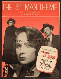 9p508 THIRD MAN sheet music '49 Orson Welles, Joseph Cotten & Alida Valli, classic film noir!
