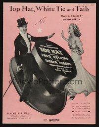 9p520 TOP HAT sheet music '35 Fred Astaire & Ginger Rogers, Top Hat, White Tie And Tails!