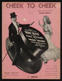 9p519 TOP HAT sheet music '35 Fred Astaire & Ginger Rogers, Cheek to Cheek!