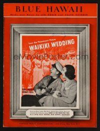 9p526 WAIKIKI WEDDING sheet music '37 Martha Raye, Bing Crosby, Blue Hawaii!
