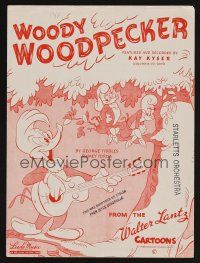 9p547 WOODY WOODPECKER sheet music '48 Walter Lantz' animated cartoon bird sings!