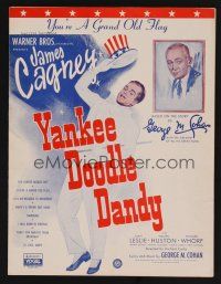 9p549 YANKEE DOODLE DANDY sheet music '42 full-length James Cagney, You're a Grand Old Flag!