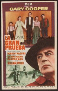9p027 FRIENDLY PERSUASION Spanish herald '56 Gary Cooper, Dorothy McGuire & Anthony Perkins!