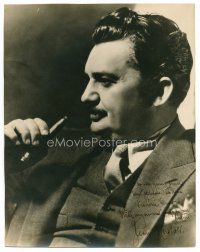 9r102 JEAN HERSHOLT signed 10.25x13.25 still '30s seated smoking portrait signed to Frankie Darro!