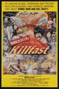 9r088 TED V. MIKELS signed trade ad '91 from his martial arts thriller Mission: Killfast!