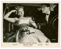 9r155 DEBBIE REYNOLDS signed 8x10 still '58 in car with John Saxon from This Happy Feeling!