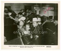 9r158 DON 'RED' BARRY signed 8x10 still '50 with both guns drawn from Train to Tombstone!