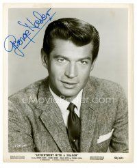 9r178 GEORGE NADER signed 8x10 still '58 head & shoulders portrait from Appointment with a Shadow!