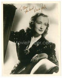 9r224 NINA FOCH signed 8x10 still '40s close up of the pretty star in sequined gown!
