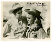 9r243 SUSAN OLIVER signed 8x10 still '64 with George Hamilton from Your Cheatin' Heart!