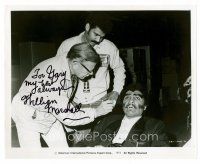 9r256 WILLIAM MARSHALL signed candid 8x10 still '73 having makeup applied for Scream Blacula Scream!