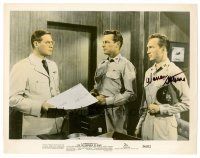 9r254 WARREN STEVENS signed color 8x10 still '56 with Guy Madison from On the Threshold of Space!