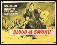 9s626 MOONRAKER English 1/2sh R60s George Baker & sexy Sylvia Syms, Blood on the Sword!