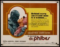 9s352 ABOMINABLE DR. PHIBES 1/2sh '71 Vincent Price says love means never having to say you're ugly!