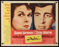 9s354 ADA 1/2sh '61 Susan Hayward & Dean Martin portraits, what was the truth?
