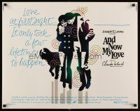 9s362 AND NOW MY LOVE 1/2sh '75 Claude Lelouch's Toute une vie, really cool art of lovers walking!