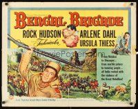 9s392 BENGAL BRIGADE style A 1/2sh '54 Rock Hudson & Arlene Dahl romancing and fighting in India!