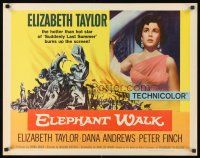 9s458 ELEPHANT WALK 1/2sh R60 sexy Elizabeth Taylor, Dana Andrews & Peter Finch in India!