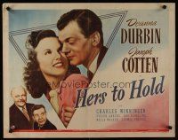 9s522 HERS TO HOLD 1/2sh '43 romantic close-up of Deanna Durbin & Joseph Cotten!