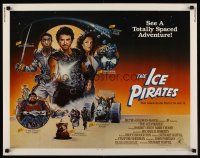 9s545 ICE PIRATES 1/2sh '84 Robert Urich, Mary Crosby, Michael Roberts, Steven Chorney sci-fi art!