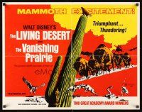 9s596 LIVING DESERT/VANISHING PRAIRIE 1/2sh '71 art from Walt Disney wildlife double-bill!