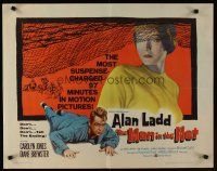 9s611 MAN IN THE NET style B 1/2sh '59 Alan Ladd, most suspense-charged 97 minutes in pictures!