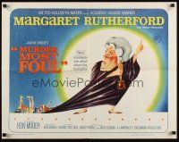 9s631 MURDER MOST FOUL 1/2sh '64 art of Margaret Rutherford, written by Agatha Christie!
