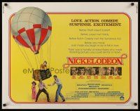 9s644 NICKELODEON 1/2sh '76 art of Ryan O'Neal & Burt Reynolds fighting by hot air balloon!