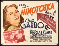 9s650 NINOTCHKA 1/2sh R62 Melvyn Douglas, Greta Garbo, Hirschfeld art, directed by Ernst Lubitsch!