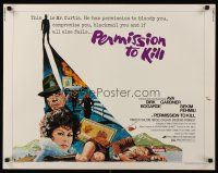 9s679 PERMISSION TO KILL 1/2sh '75 cool art of Dirk Bogarde & Ava Gardner by Robert Tanenbaum!