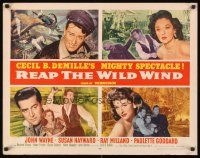 9s702 REAP THE WILD WIND style B 1/2sh R54 John Wayne, Susan Hayward, Raymond Massey!