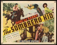 9s743 SOMBRERO KID style A 1/2sh '42 Don 'Red' Barry punching bad guy & protecting Lynn Merrick!