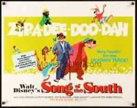 9s746 SONG OF THE SOUTH 1/2sh R73 Walt Disney, Uncle Remus, Br'er Rabbit & Br'er Bear!