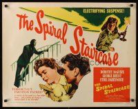 9s749 SPIRAL STAIRCASE 1/2sh R56 art of Dorothy McGuire, George Brent & Ethel Barrymore!