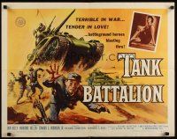 9s762 TANK BATTALION 1/2sh '57 cool artwork of Korean War battleground heroes blasting thru!
