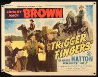 9s778 TRIGGER FINGERS 1/2sh '46 great image of Johnny Mack Brown, Raymond Hatton!