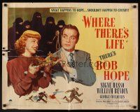 9s797 WHERE THERE'S LIFE style A 1/2sh '47 wacky art of Bob Hope being chased by angry mob!