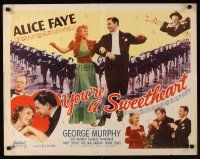 9s811 YOU'RE A SWEETHEART 1/2sh R48 romantic musical art of Alice Faye & George Murphy!