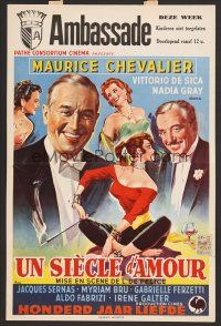 9t559 100 YEARS OF LOVE Belgian '54 Nadia Gray, Vittorio De Sica, art of Maurice Chevalier!