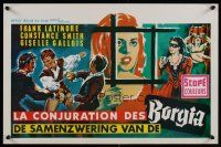 9t580 CONSPIRACY OF THE BORGIAS Belgian '59 art of Frank Latimore & Constance Smith!