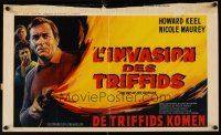 9t581 DAY OF THE TRIFFIDS Belgian '62 classic English sci-fi horror, art of Keel w/flamethrower!